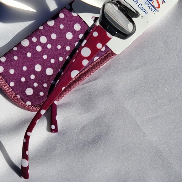 Foster Grant Dots Readers +1.75 Black/Purple - Picture 3 of 6